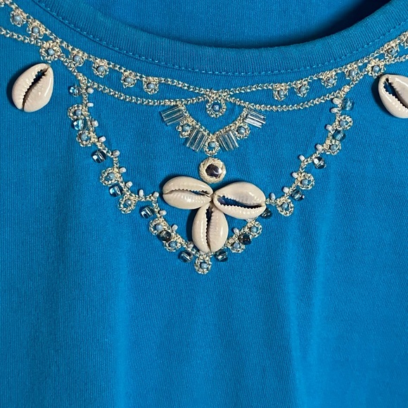 Unique LEMON GRASS STUDIO Beautifully Embellished Seashell Neckline Size XL - Picture 4 of 4